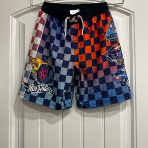 Hot Wheels Kids Swim Trunks - Multicolor Checkered Design